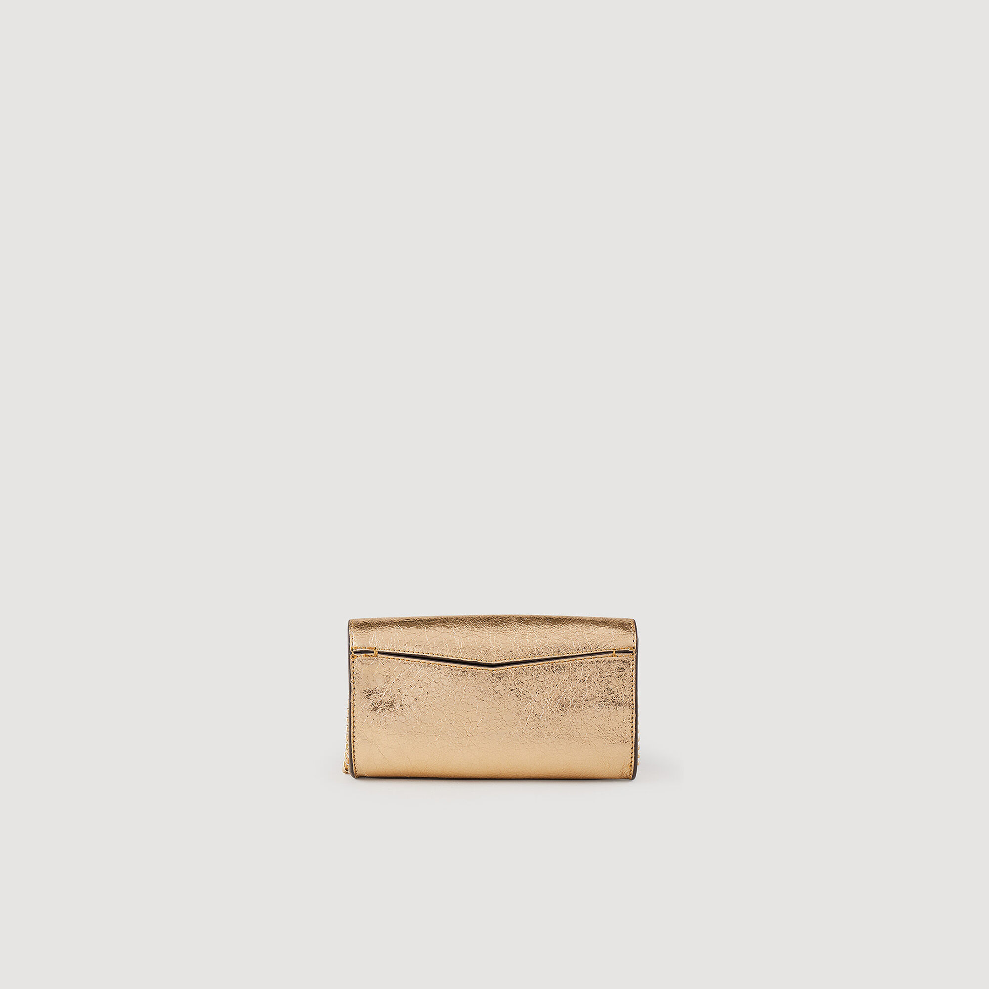 Pochette aus goldfarbenem Leder