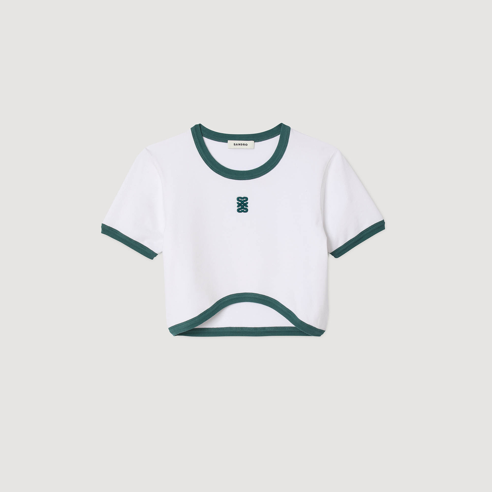 Zweifarbiges kurzes T-Shirt