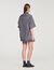 Gestreiftes Oversize-Hemd Strass