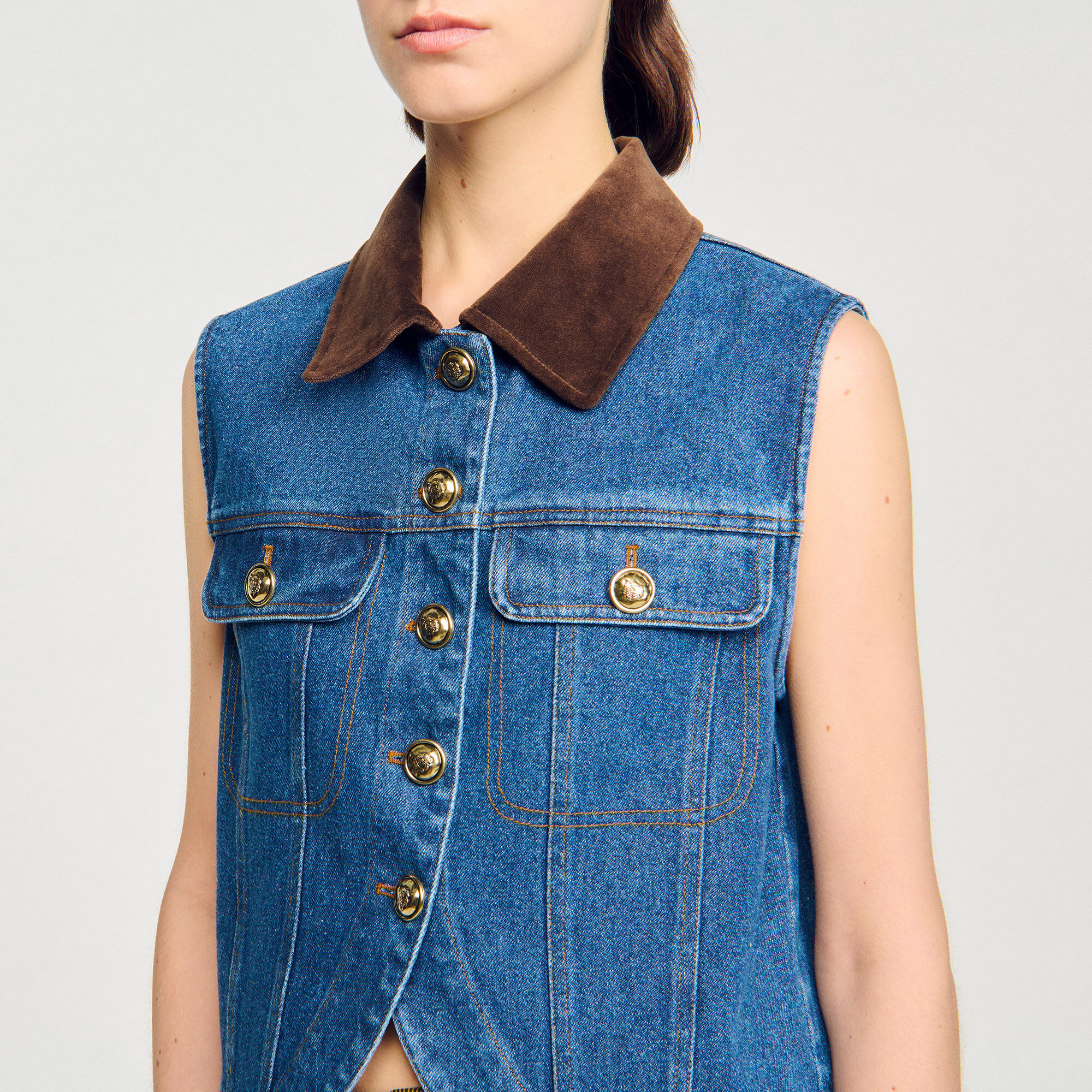 Ärmellose Jeansjacke