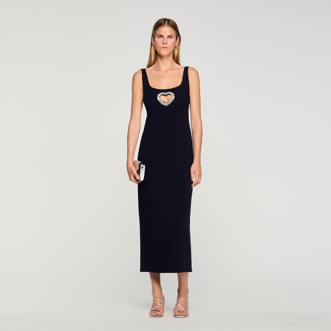Langes Kleid mit Strassherz