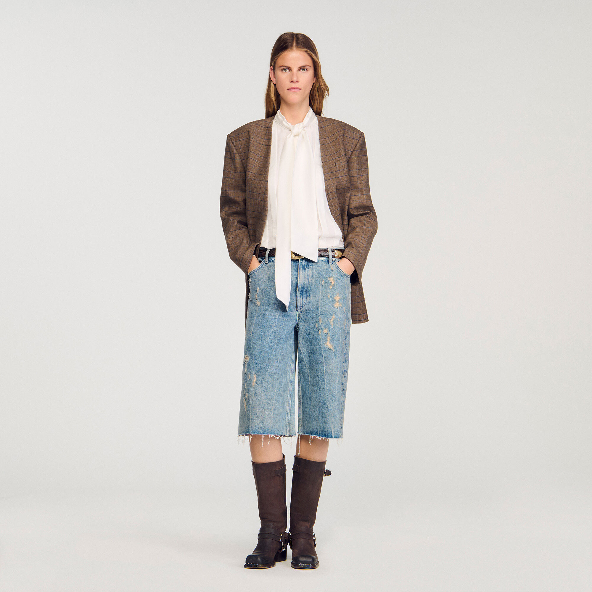 Seidenbluse mit Lavallière