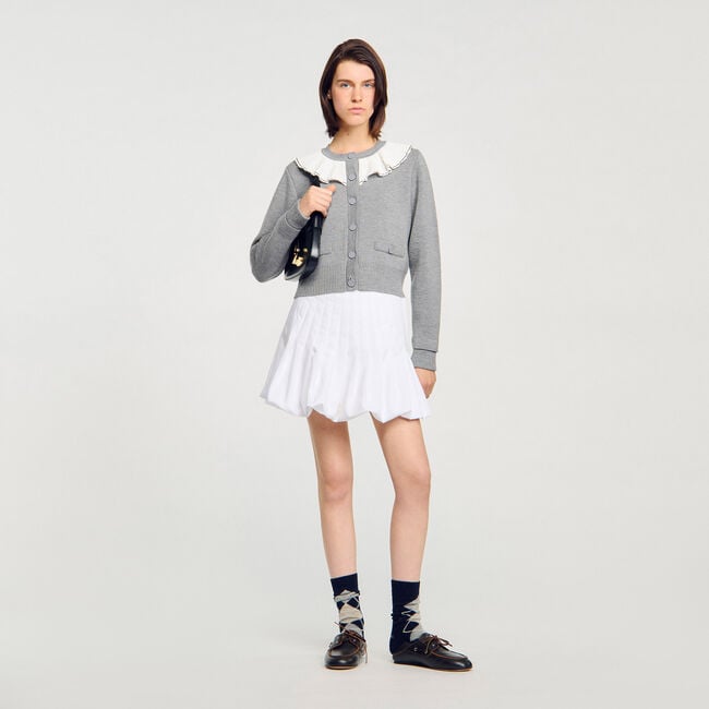 Cardigan mit Kontrastkragen