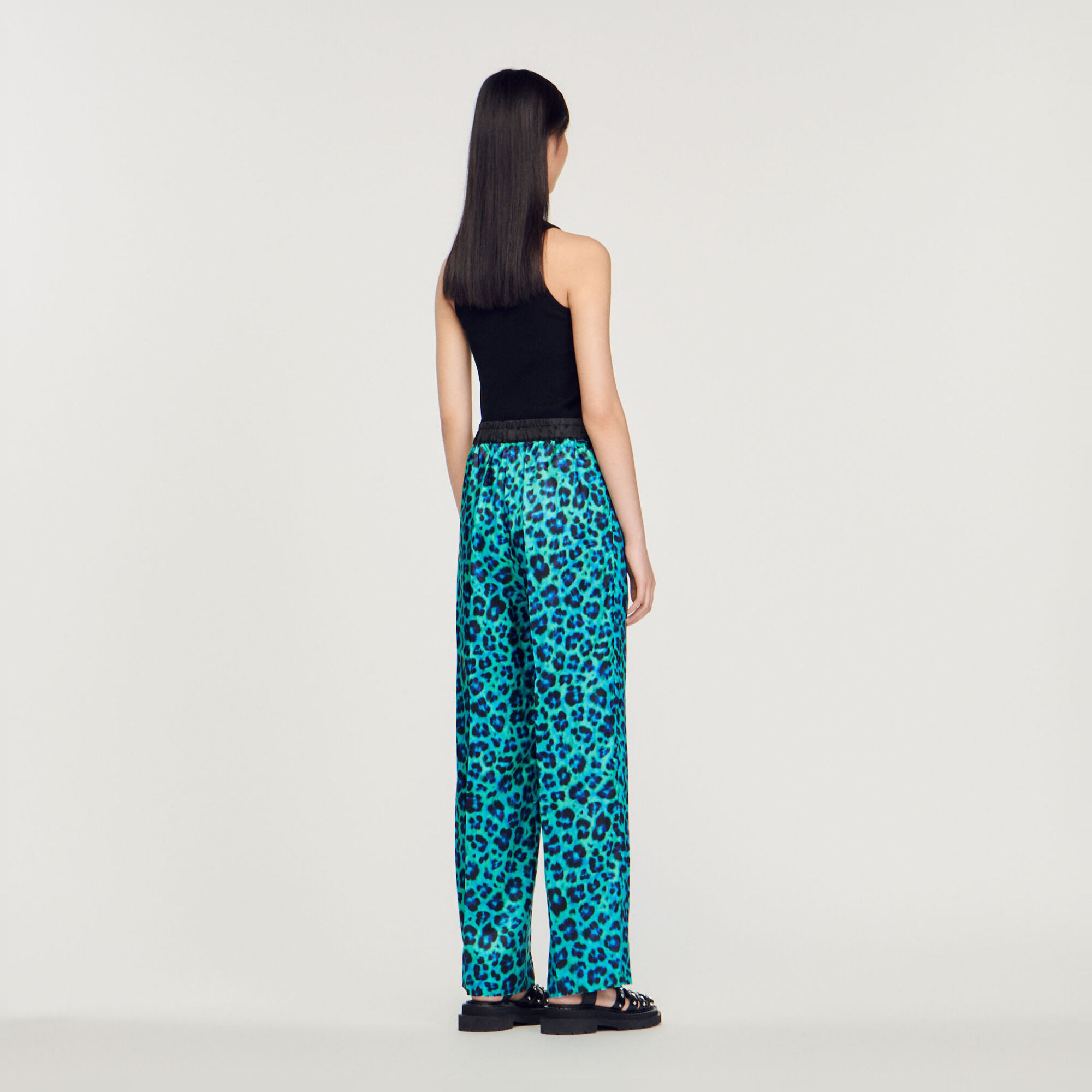 Weite Hose mit Leopardenprint