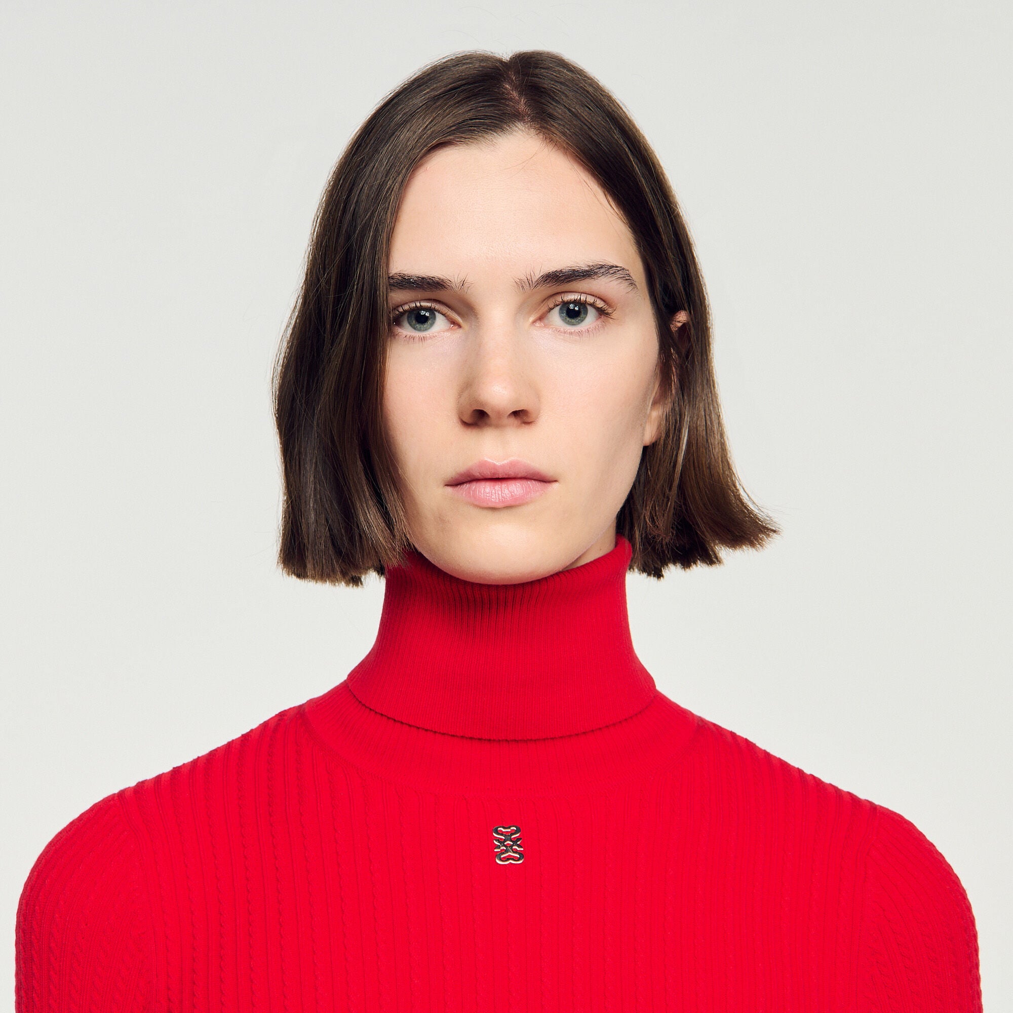 Rollkragenpullover mit Zopfmuster - Damen | Sandro