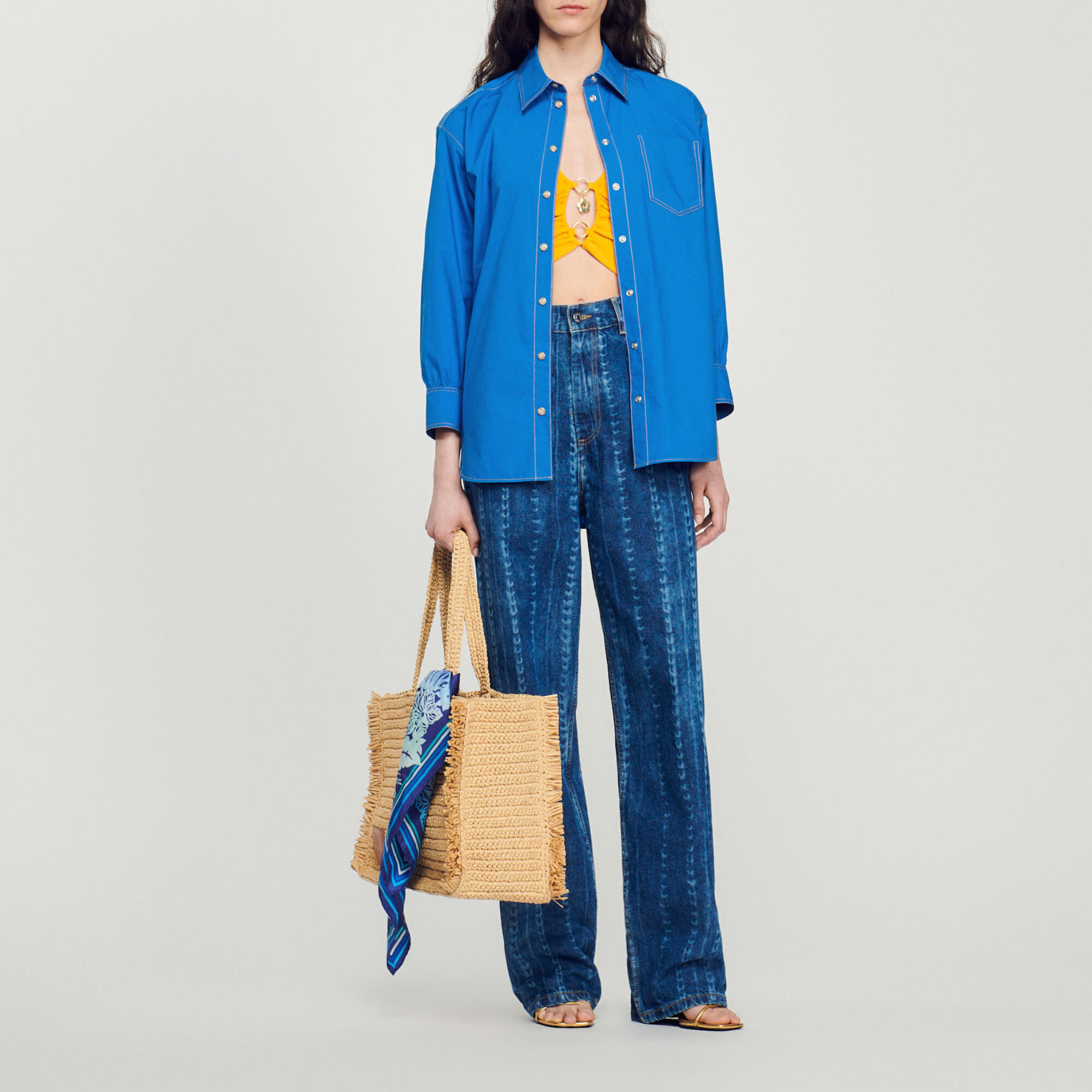 Hemdbluse mit Ziernahtdetails