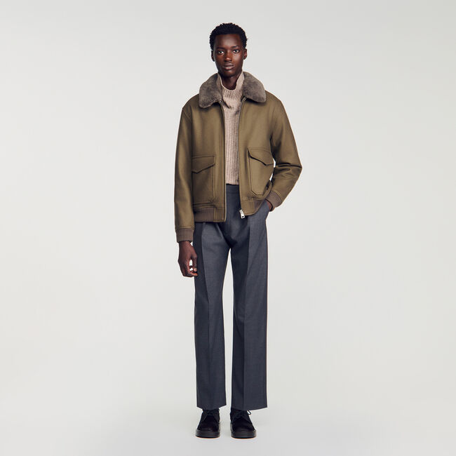 Wollblouson mit abnehmbarem Kragen - Herren | Sandro
