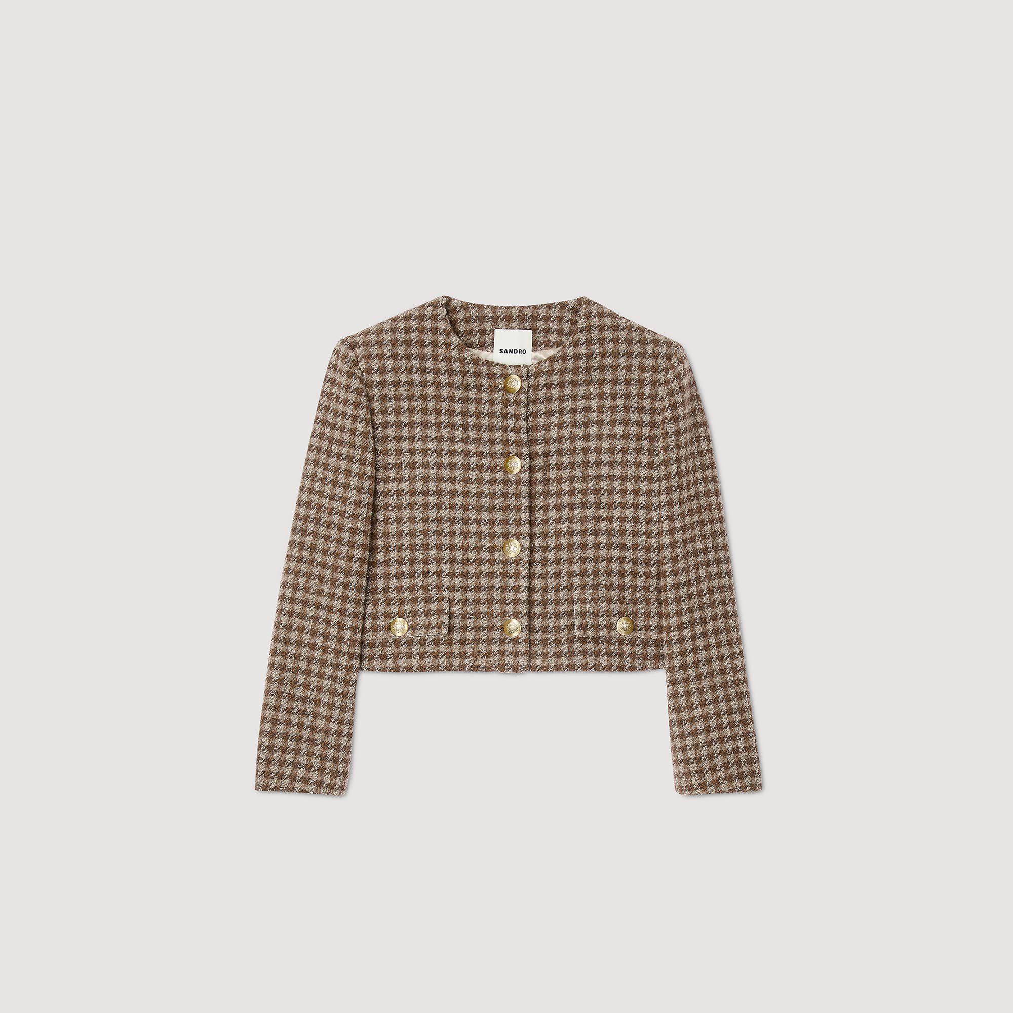 Kurze Jacke mit Karomuster