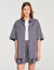 Gestreiftes Oversize-Hemd Strass
