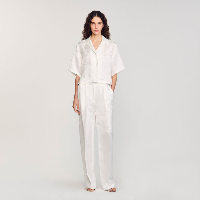Kurzes Hemd mit Jacquard-Bloem