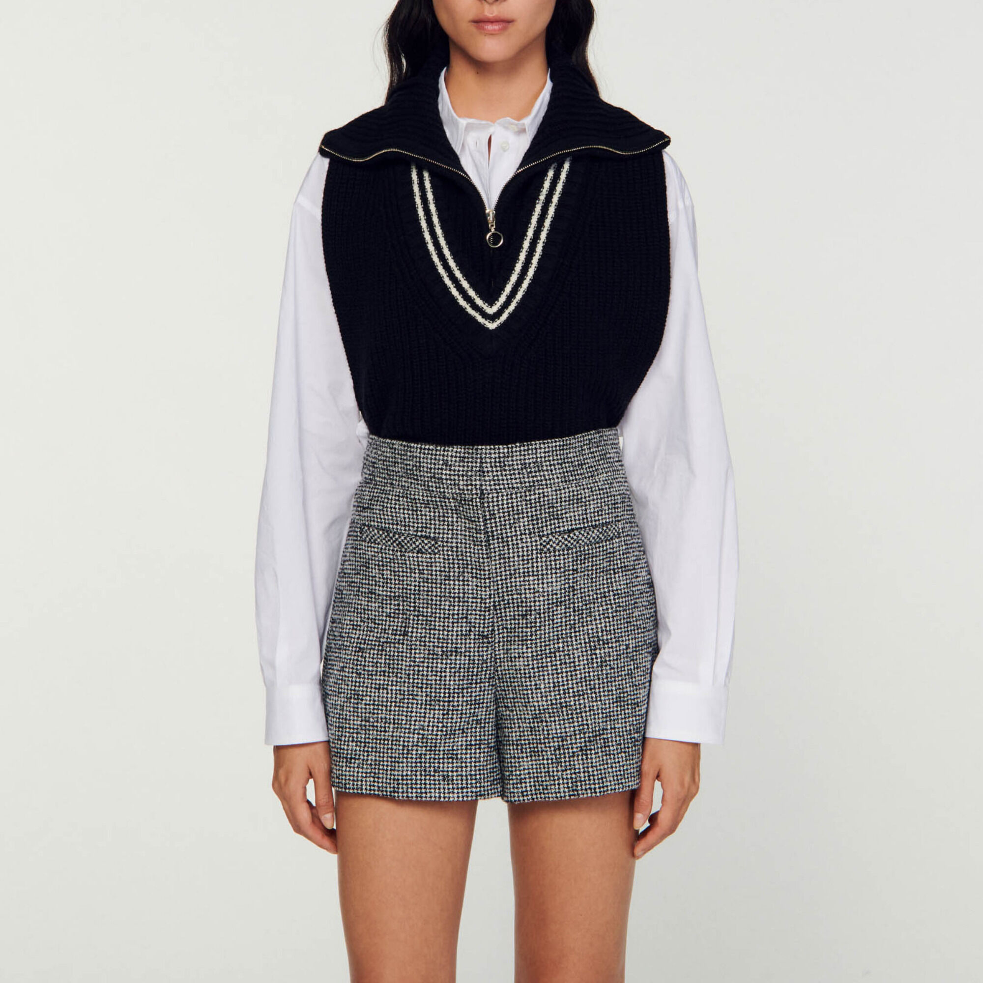 Short mit Hahnentrittmuster