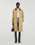 Langer Trenchcoat mit Lederkragen