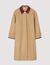 Langer Trenchcoat mit Lederkragen