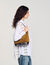 Beuteltasche aus Leder und Wildleder