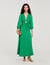 Langes Kleid mit Blumen-Jacquard