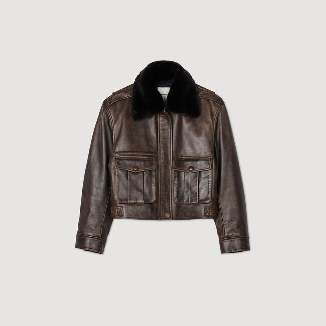 Blouson aus gealtertem Leder