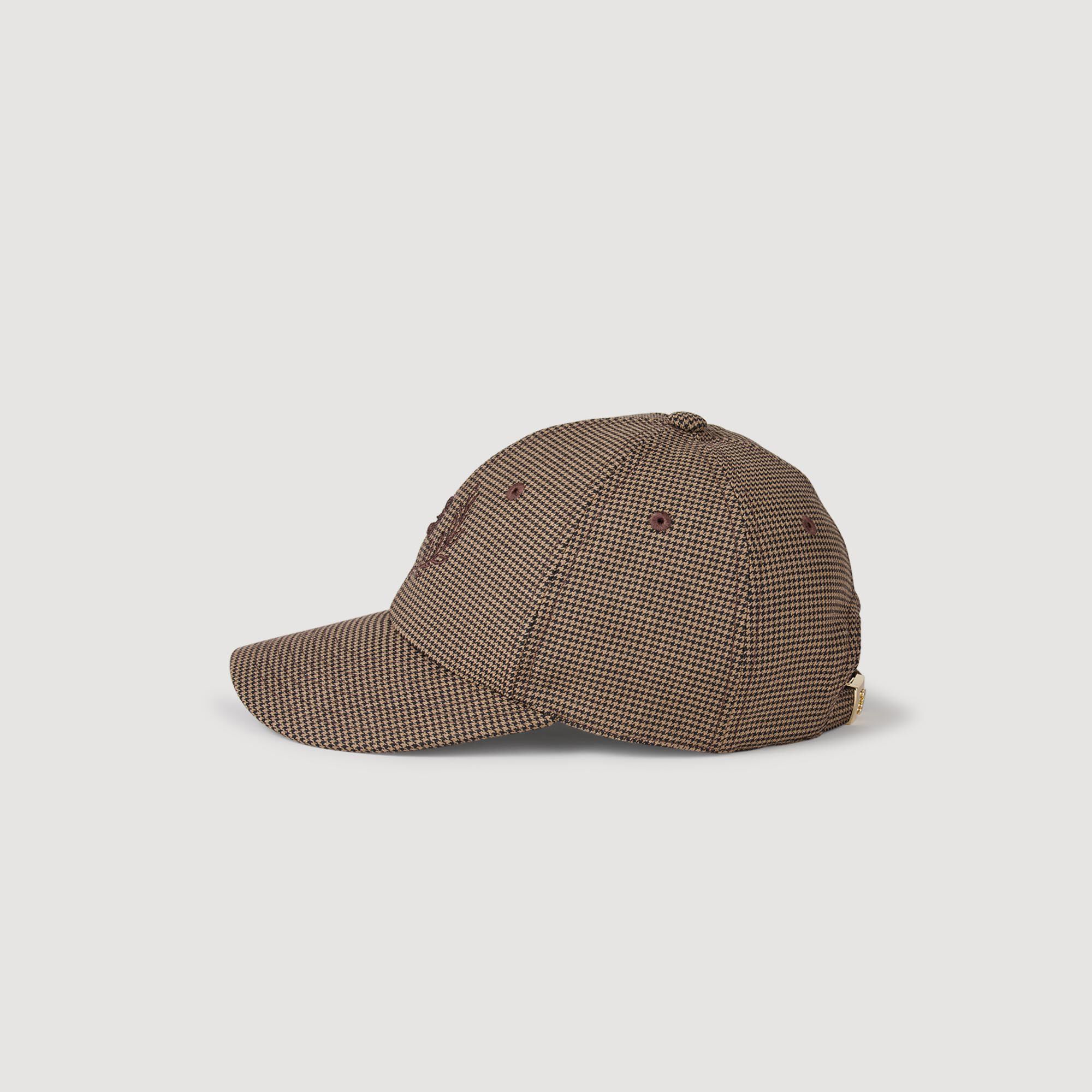 Kappe mit Hahnentritt-Muster
