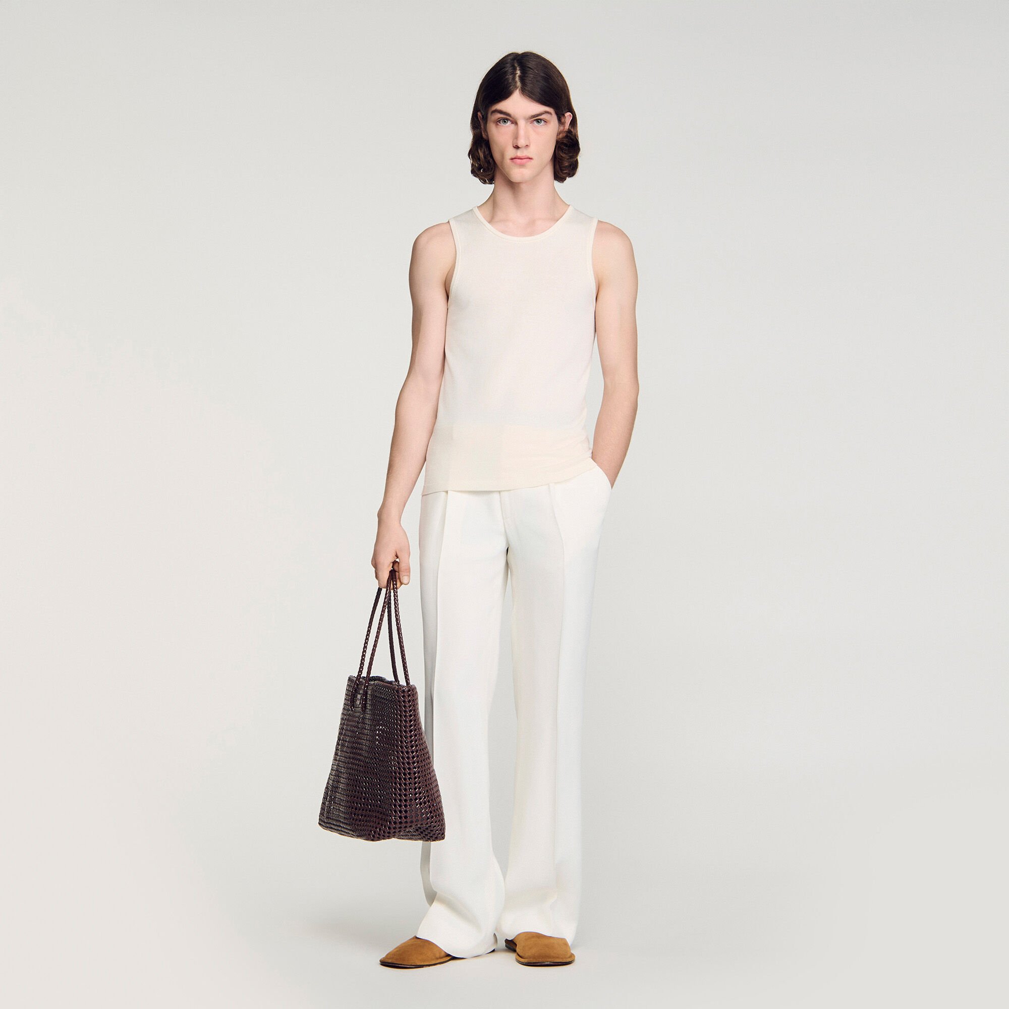 Strick-Tanktop mit Rundhals