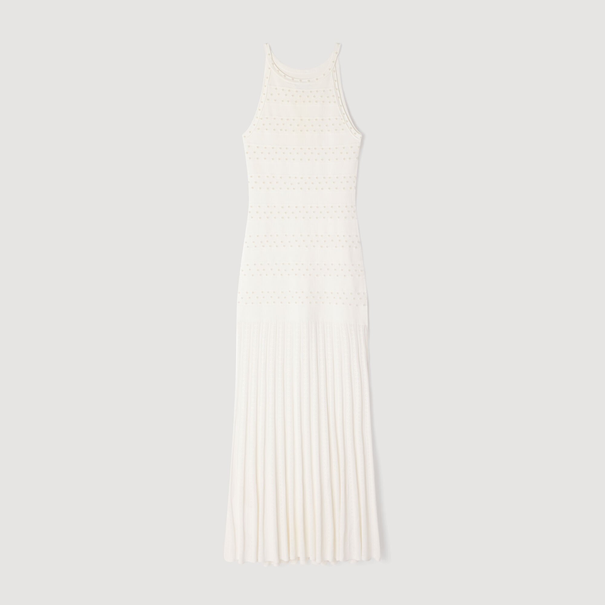 Langes Kleid mit Perlen