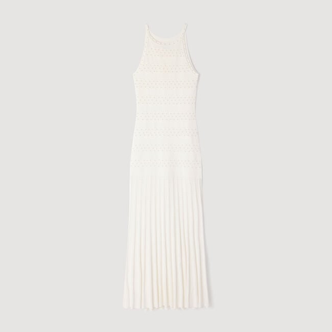 Langes Kleid mit Perlen