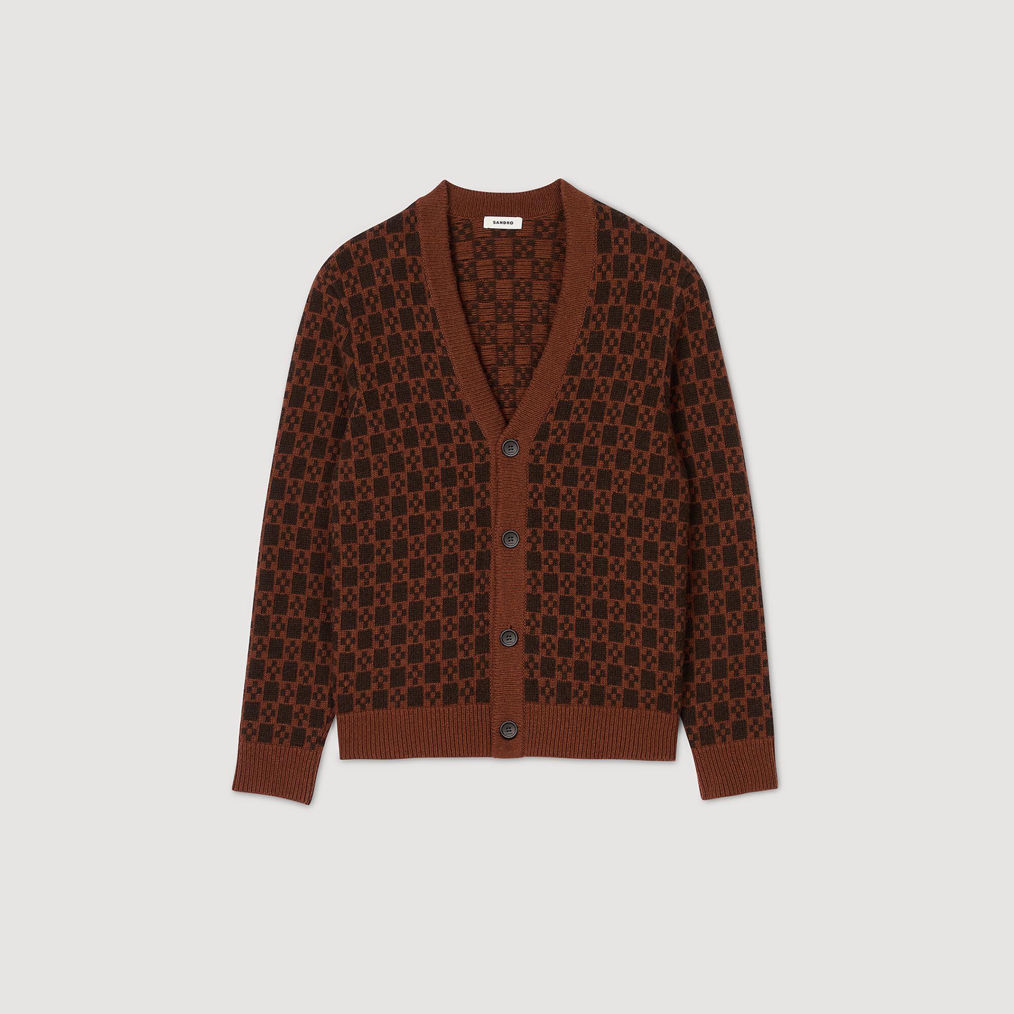 Cardigan mit Square-Cross-Jacquard