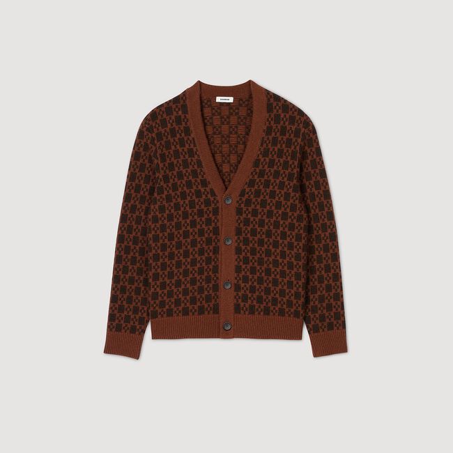 Cardigan mit Square-Cross-Jacquard - Herren | Sandro