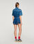 Shorts aus Denim mit Volants