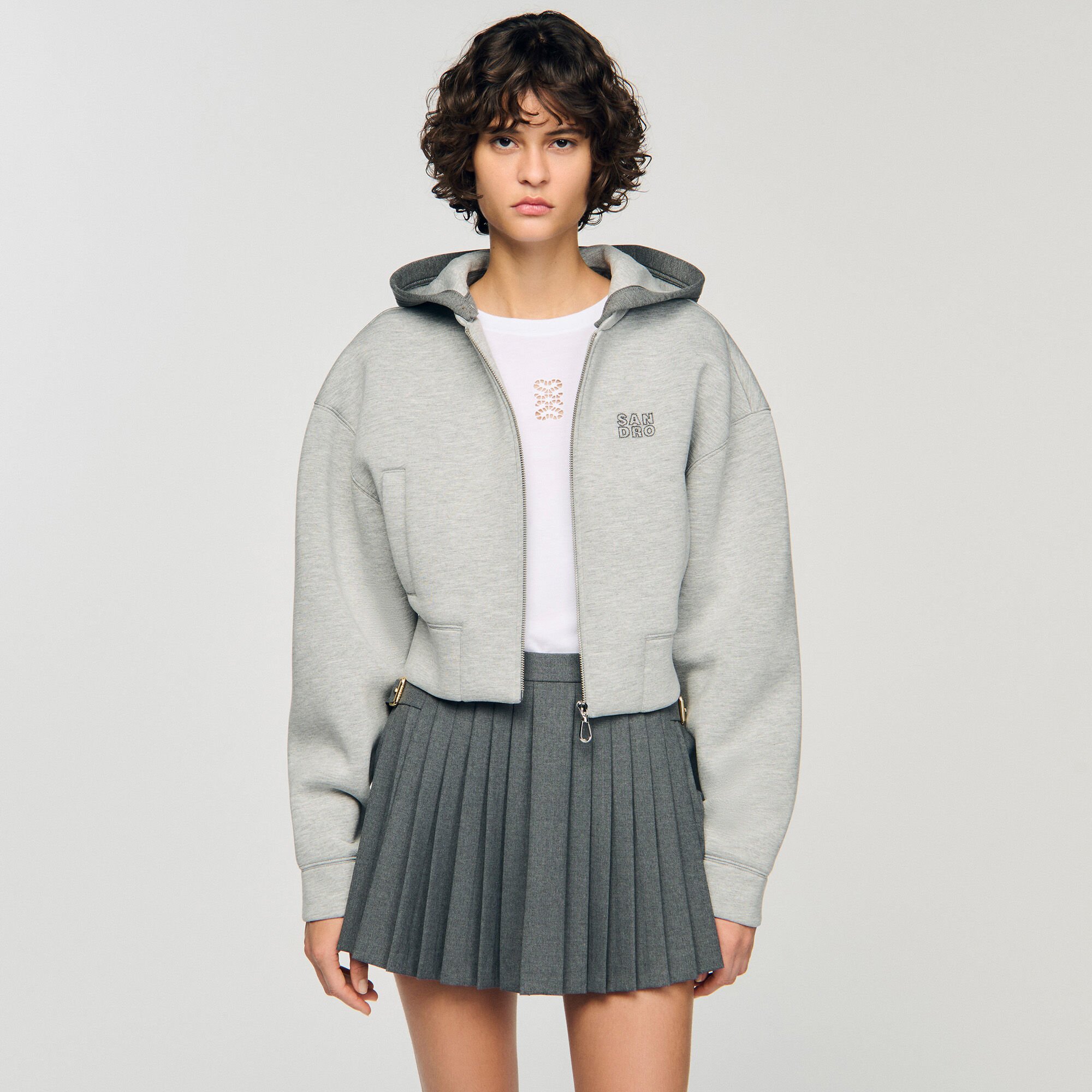 Sweatshirt-Blouson mit Kapuze