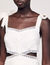 Langes Kleid mit Spitzenbesatz
