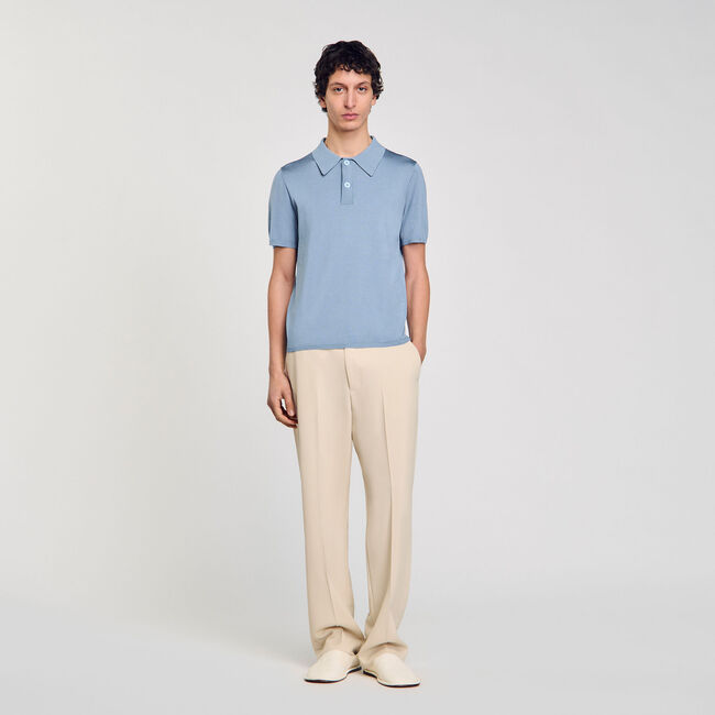 Strick-Poloshirt mit kurzen Ärmeln