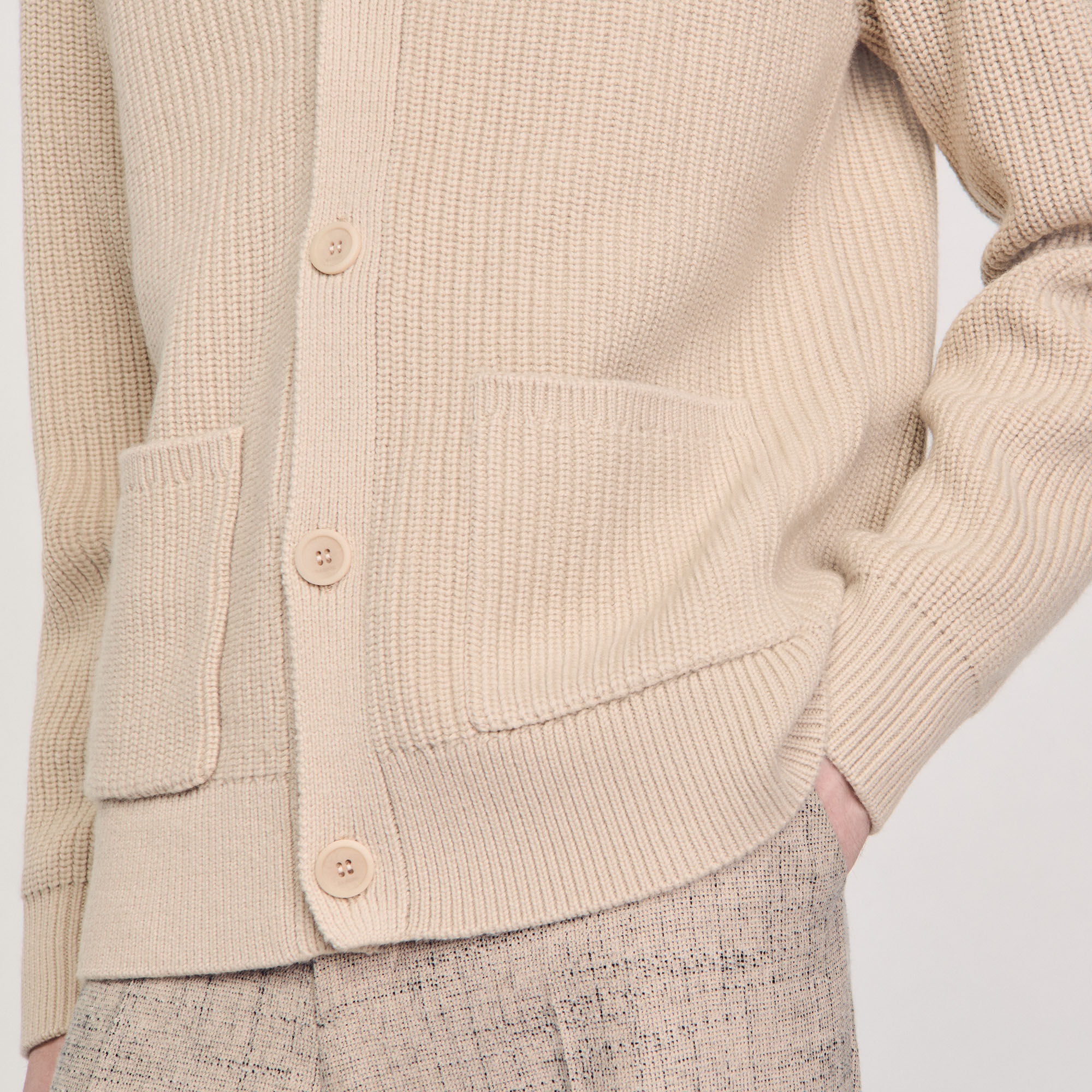 Cardigan aus Rippstrick