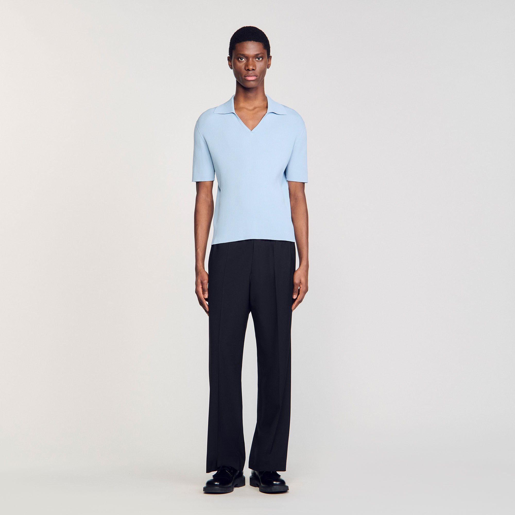 Poloshirt aus Rippstrick