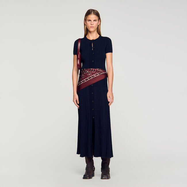 Langes Strickkleid