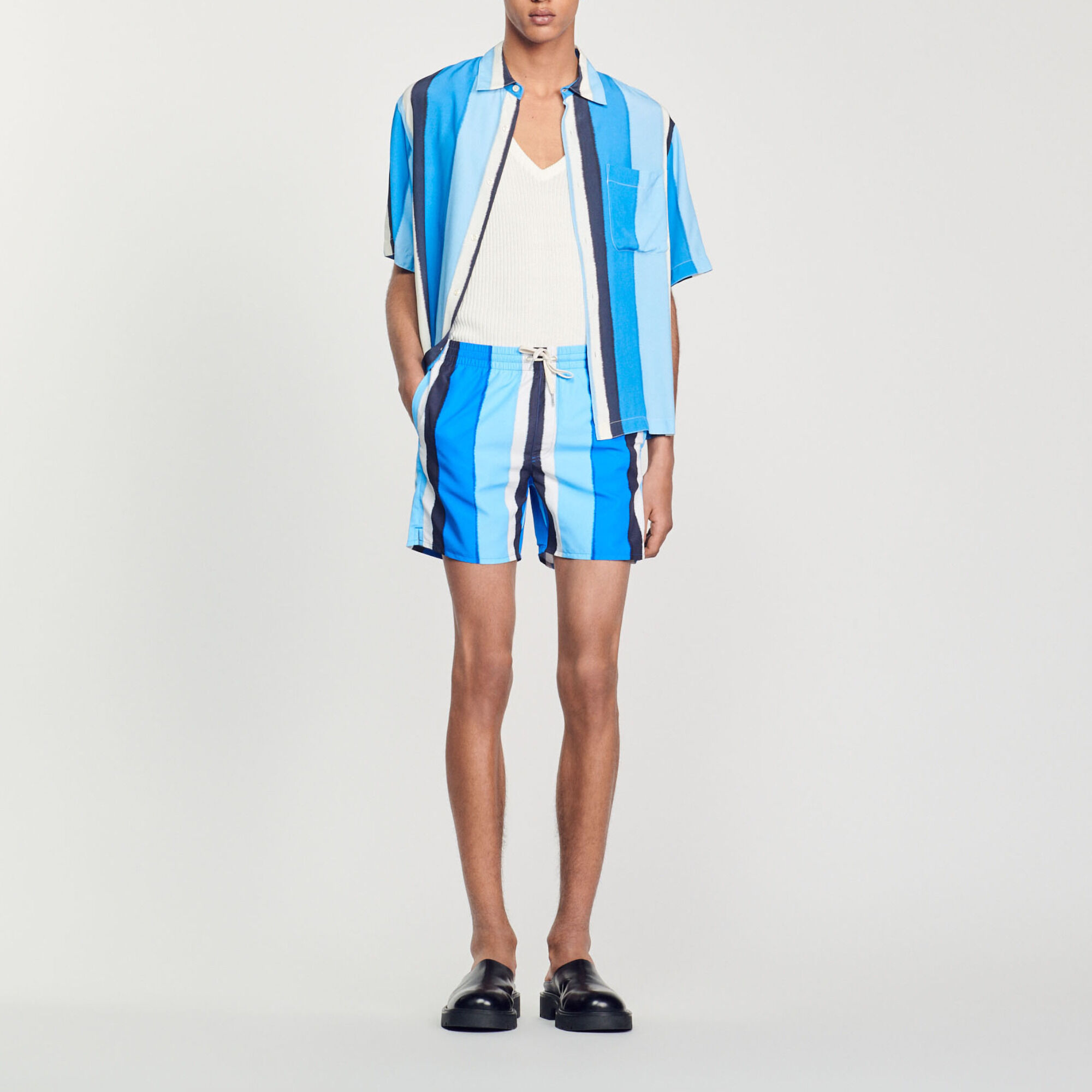 Badehose mit Streifenprint