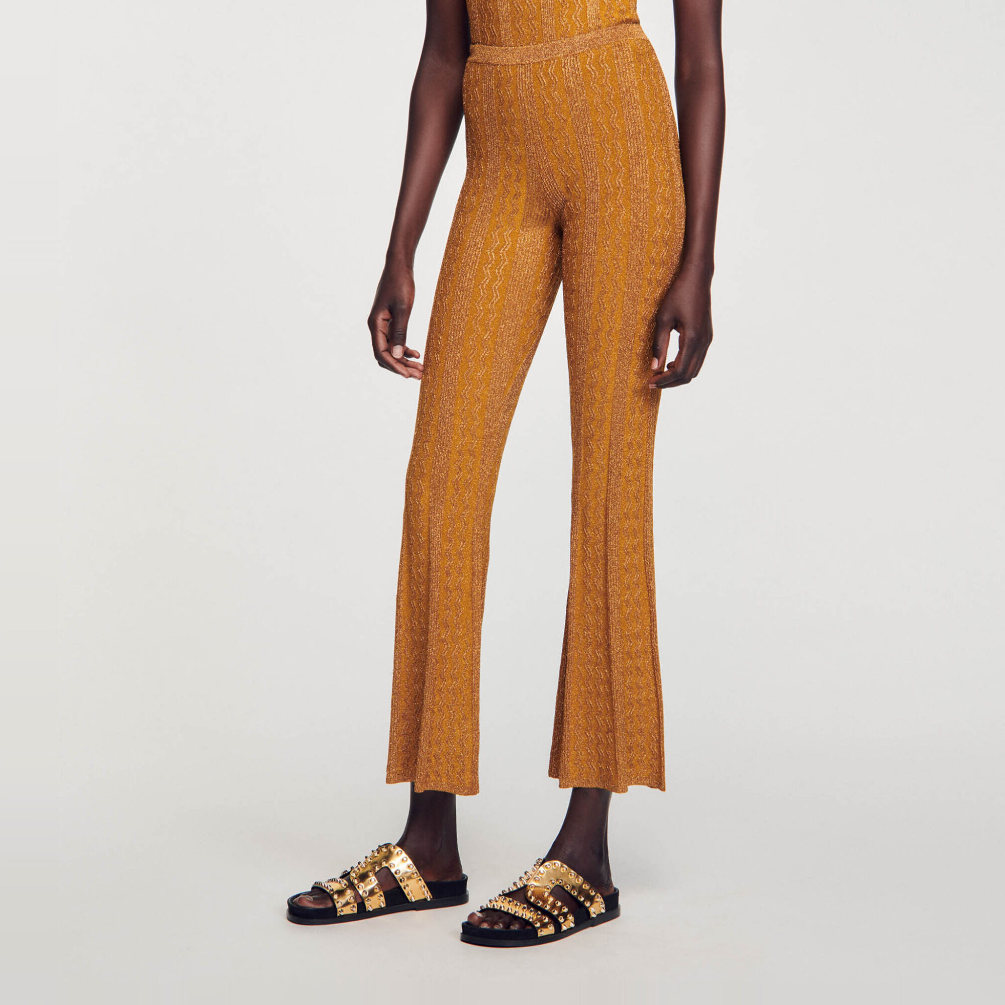 Hose aus Metallic-Strick