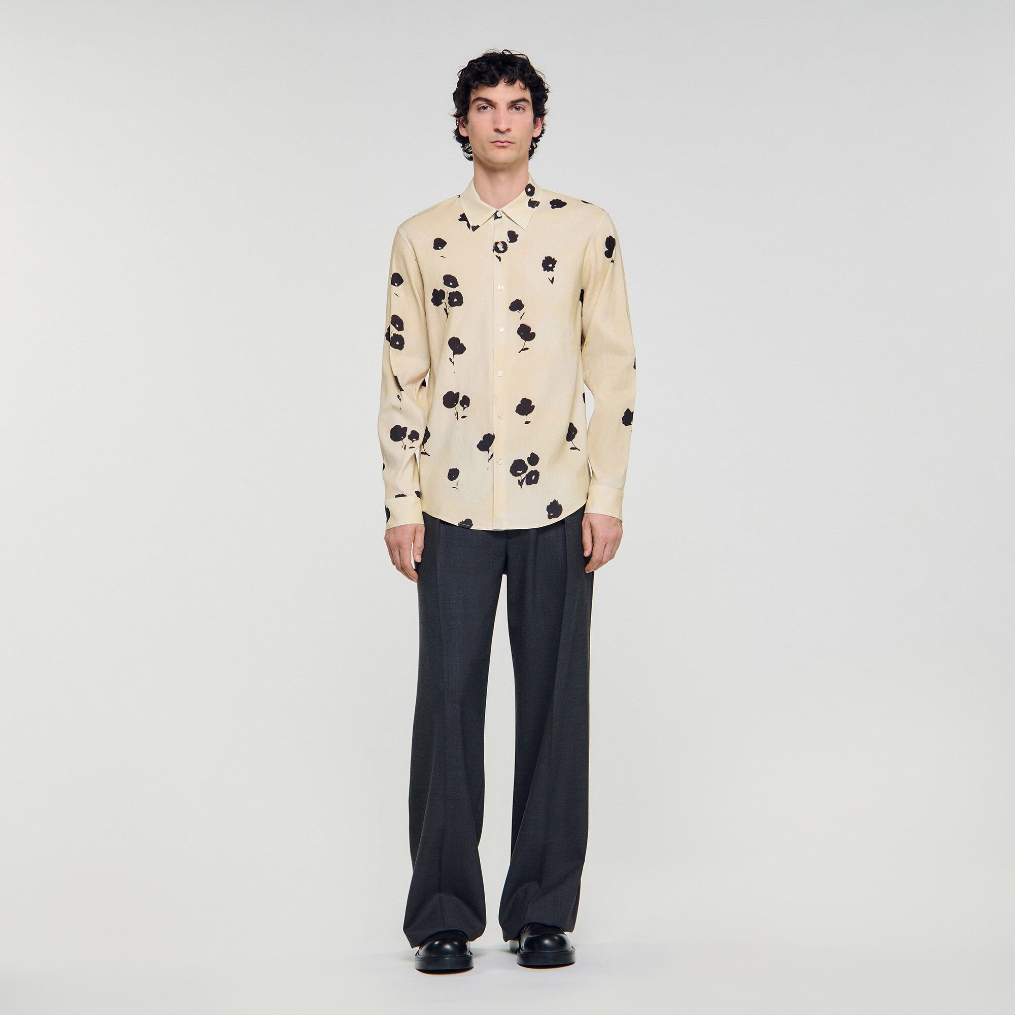Hemd aus Leinen mit Blumenprint