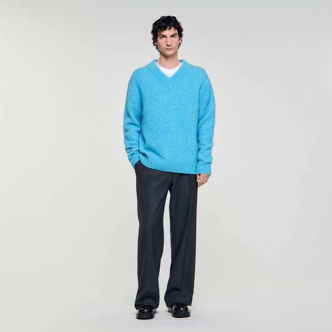 Langarmpullover mit V-Ausschnitt