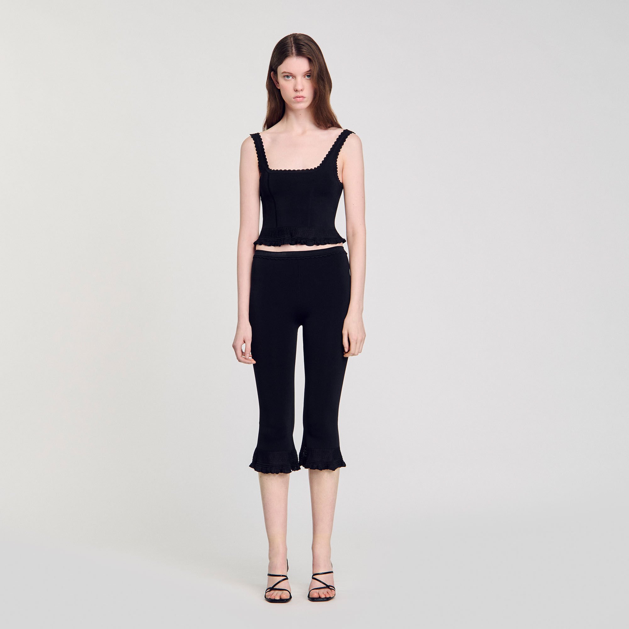 Caprihose mit Volants