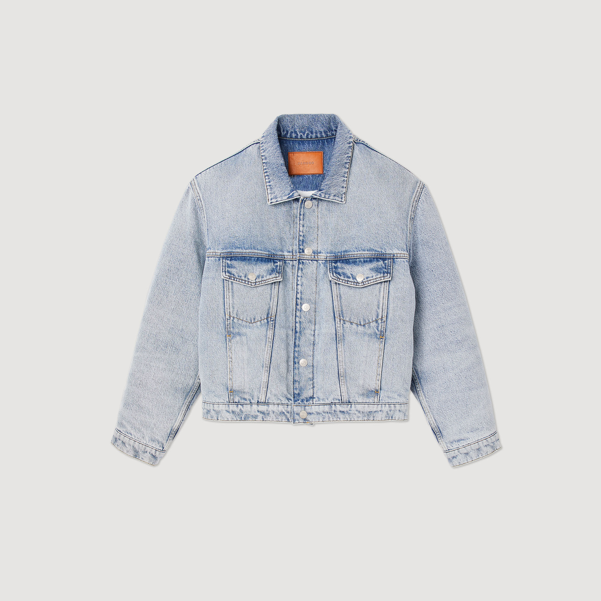 Denim-Blouson mit aus Molton