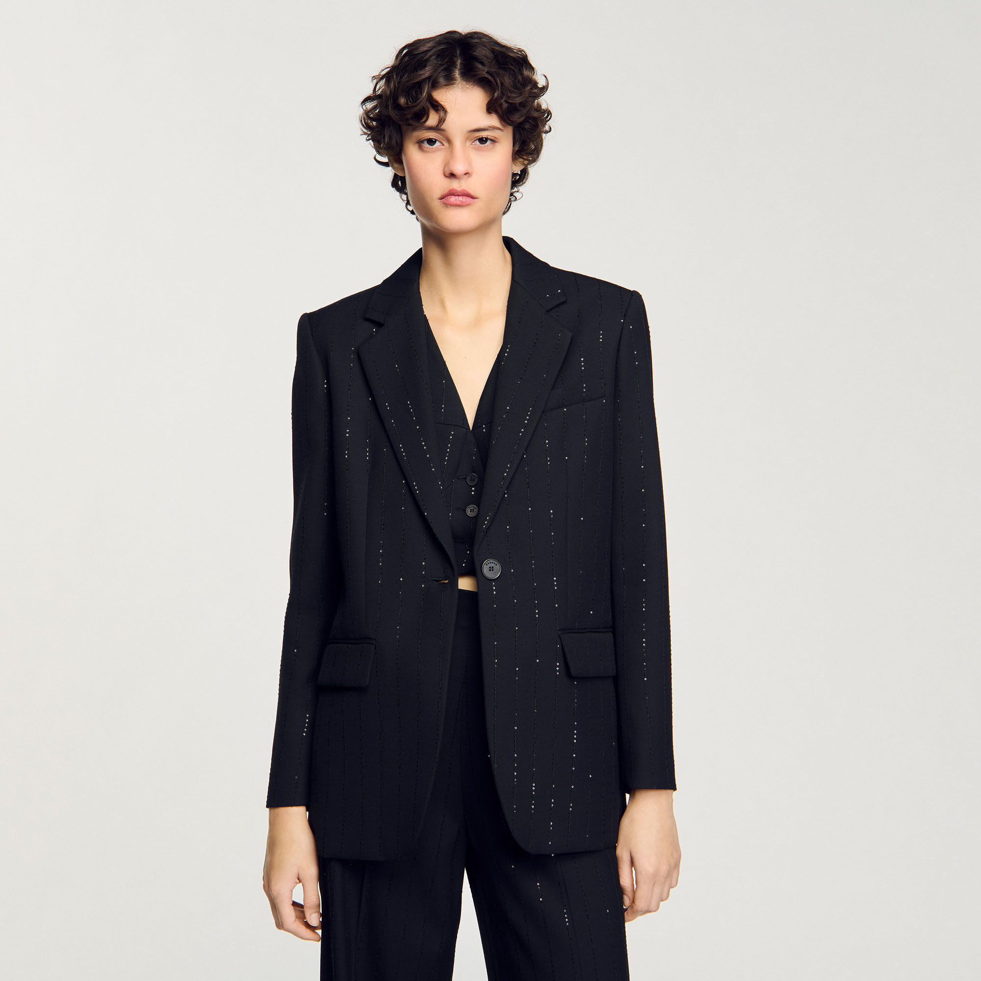Anzugjacke mit Pailletten