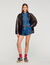 Shorts aus Denim mit Volants
