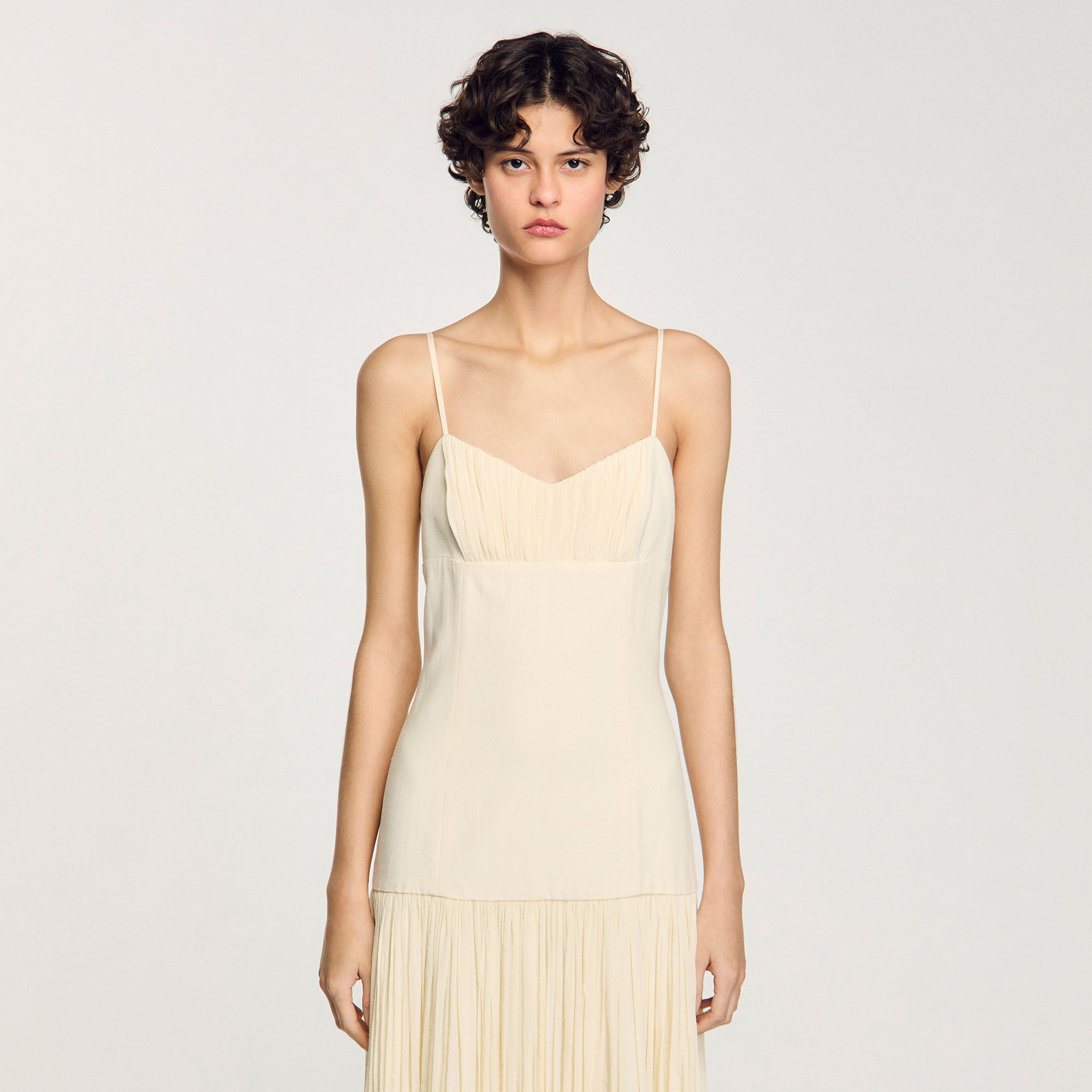 Langes Plisseekleid