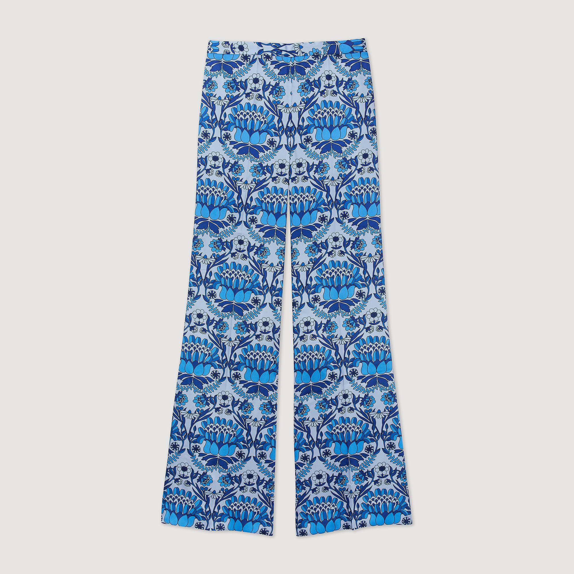 Flie&szlig;ende Hose mit Halstuchprint