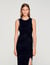 Langes Kleid mit Strass und Schlitz