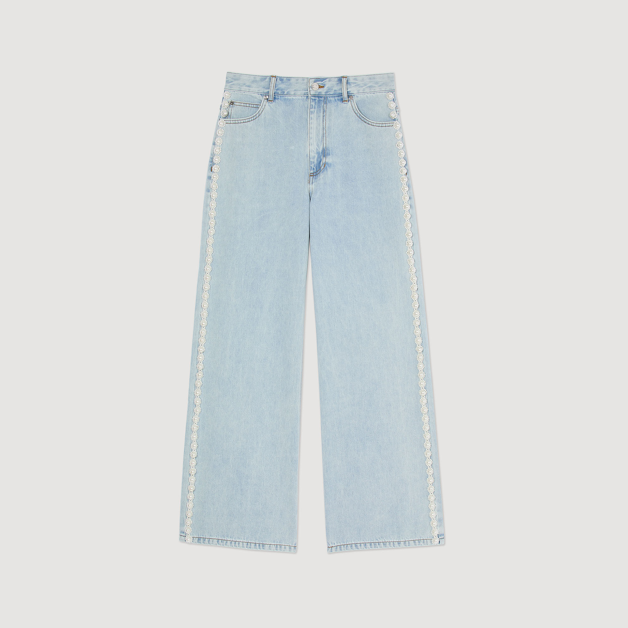 Jeans mit Perlenbesatz