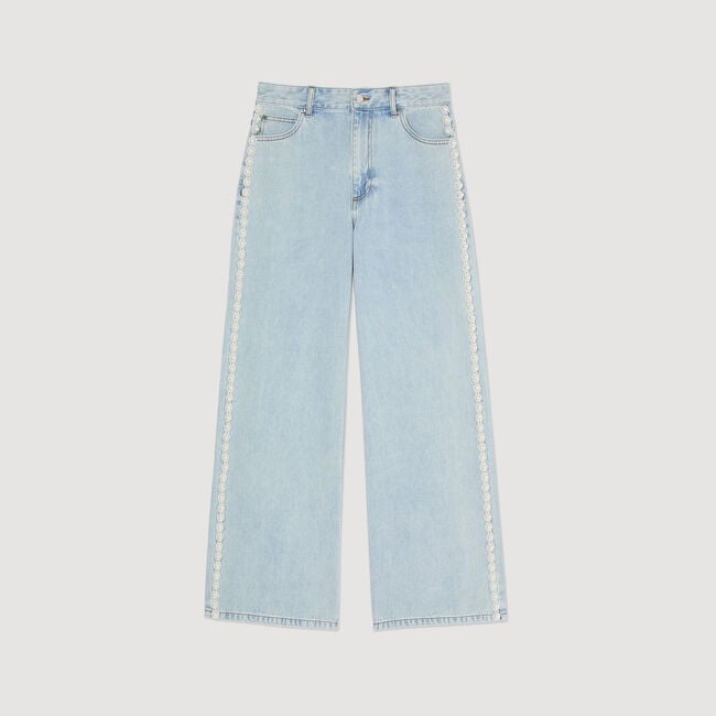 Jeans mit Perlenbesatz