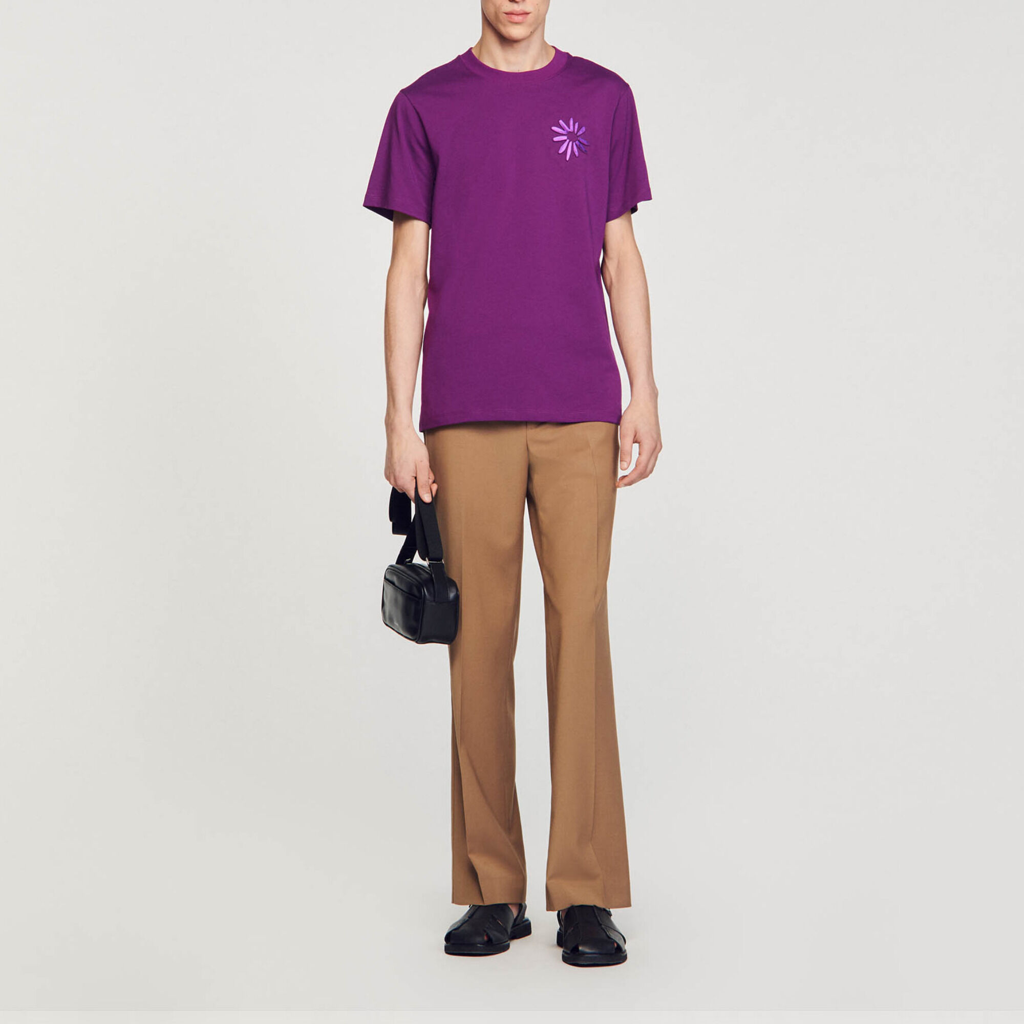 T-Shirt mit Blume aus Baumwolle