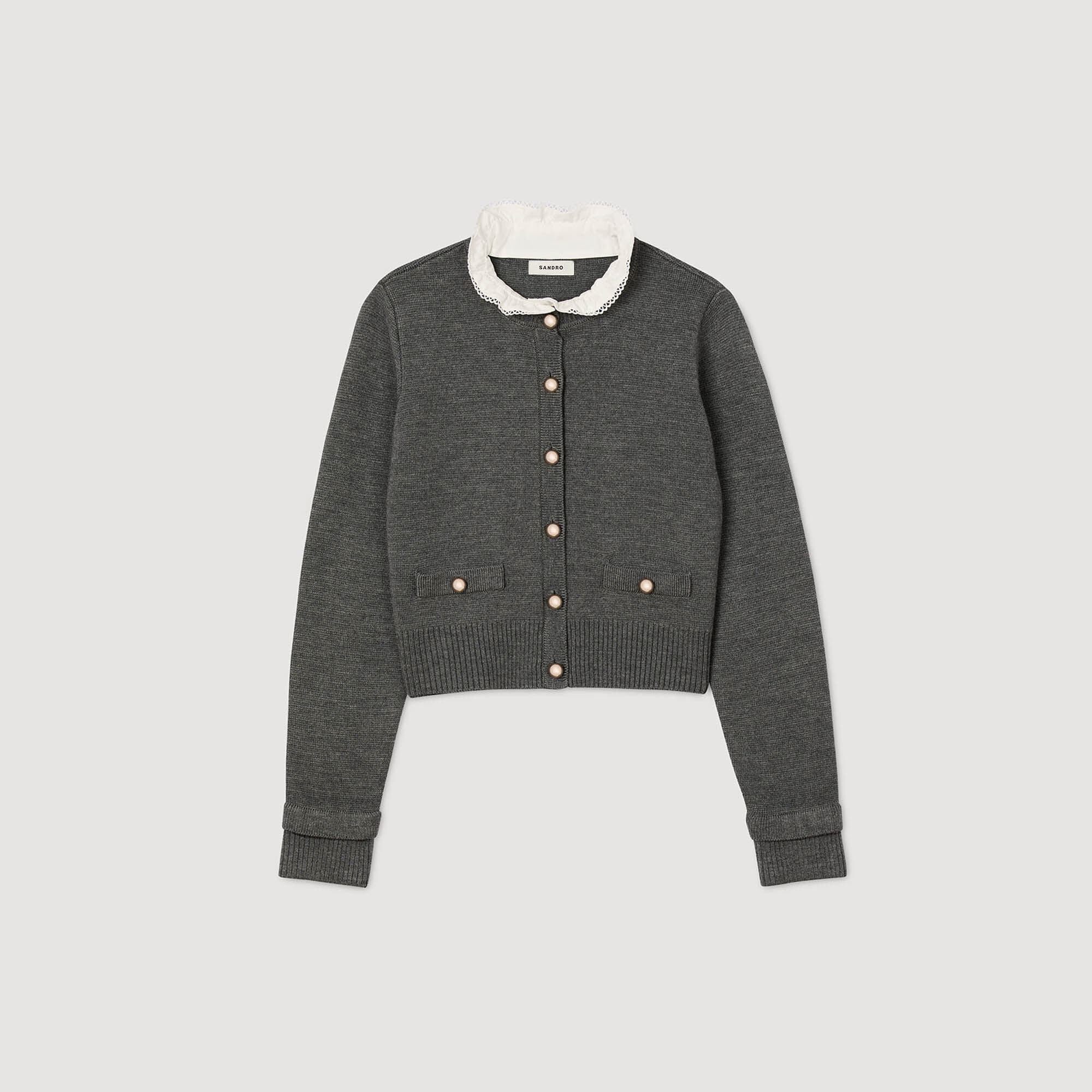 Cardigan mit abnehmbarem Kragen