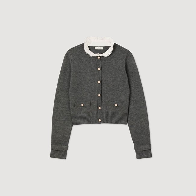 Cardigan mit abnehmbarem Kragen