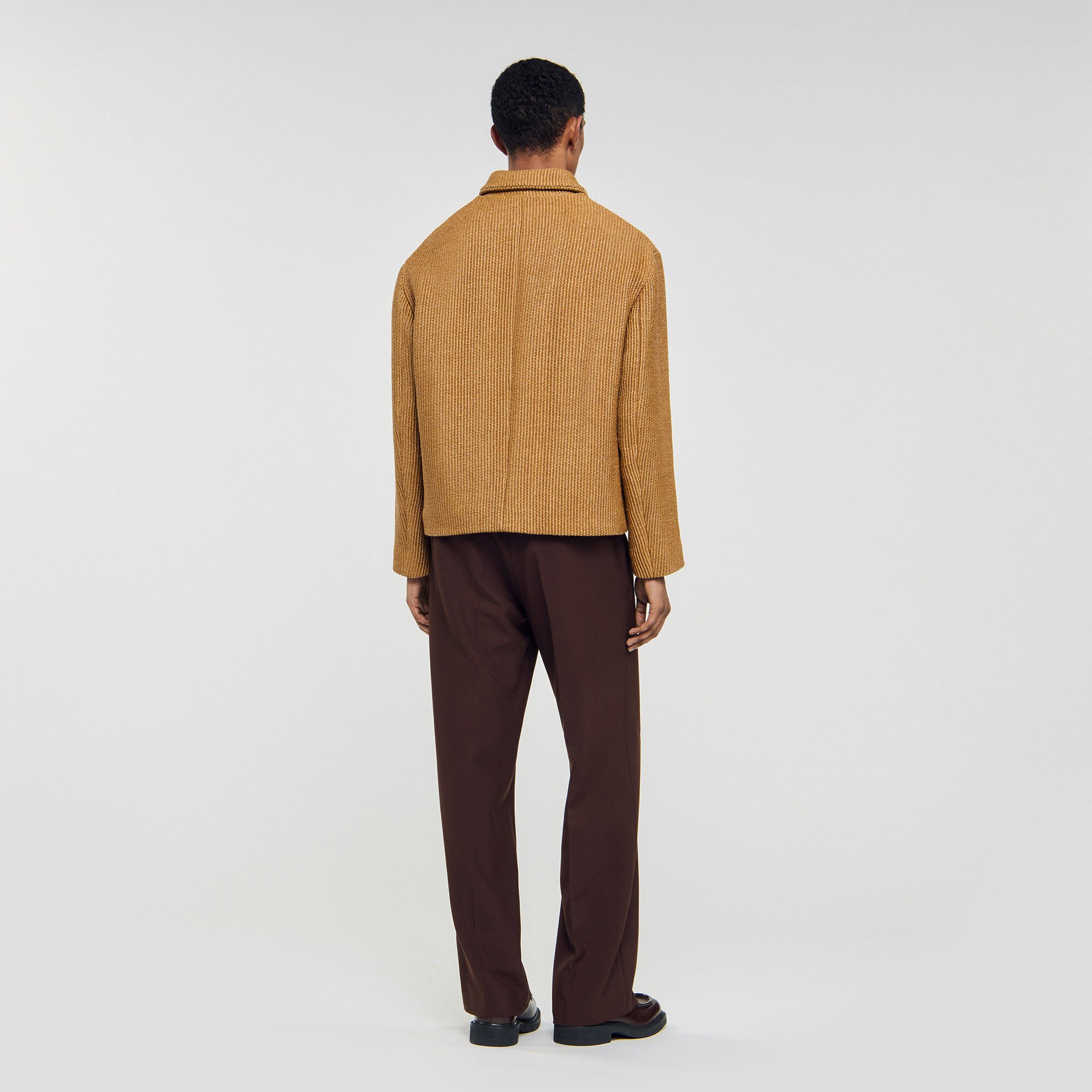 Blouson aus geflochtenem Raphia